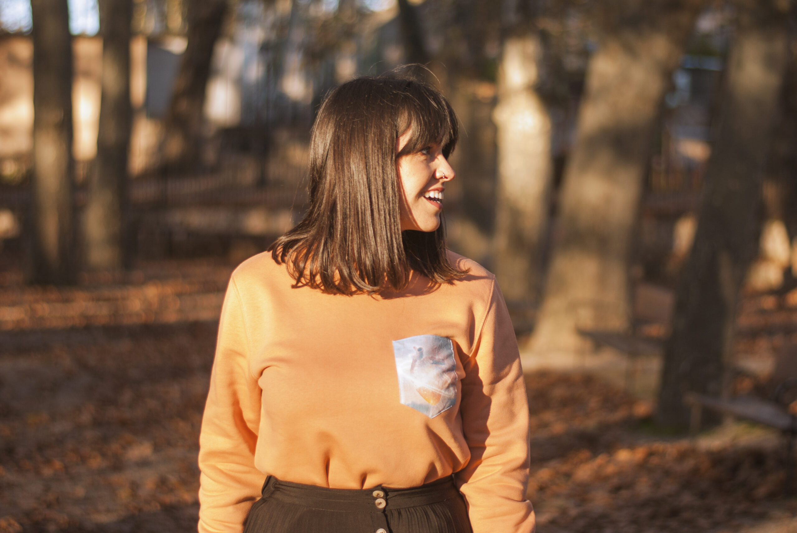 Sudadera bolsillo Sístole Diástole marrón - Imagen 4