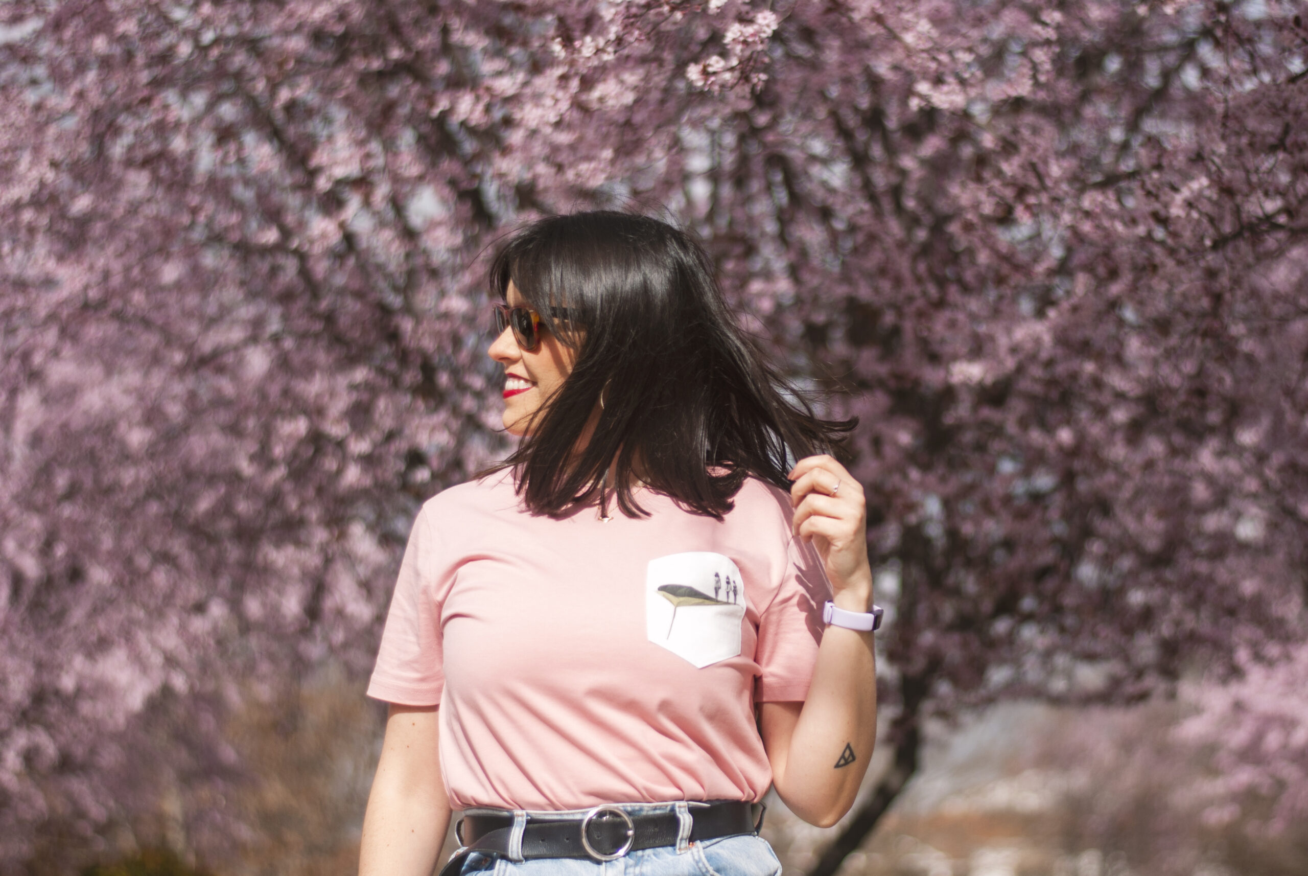 Camiseta bolsillo rosa Balance - Imagen 3