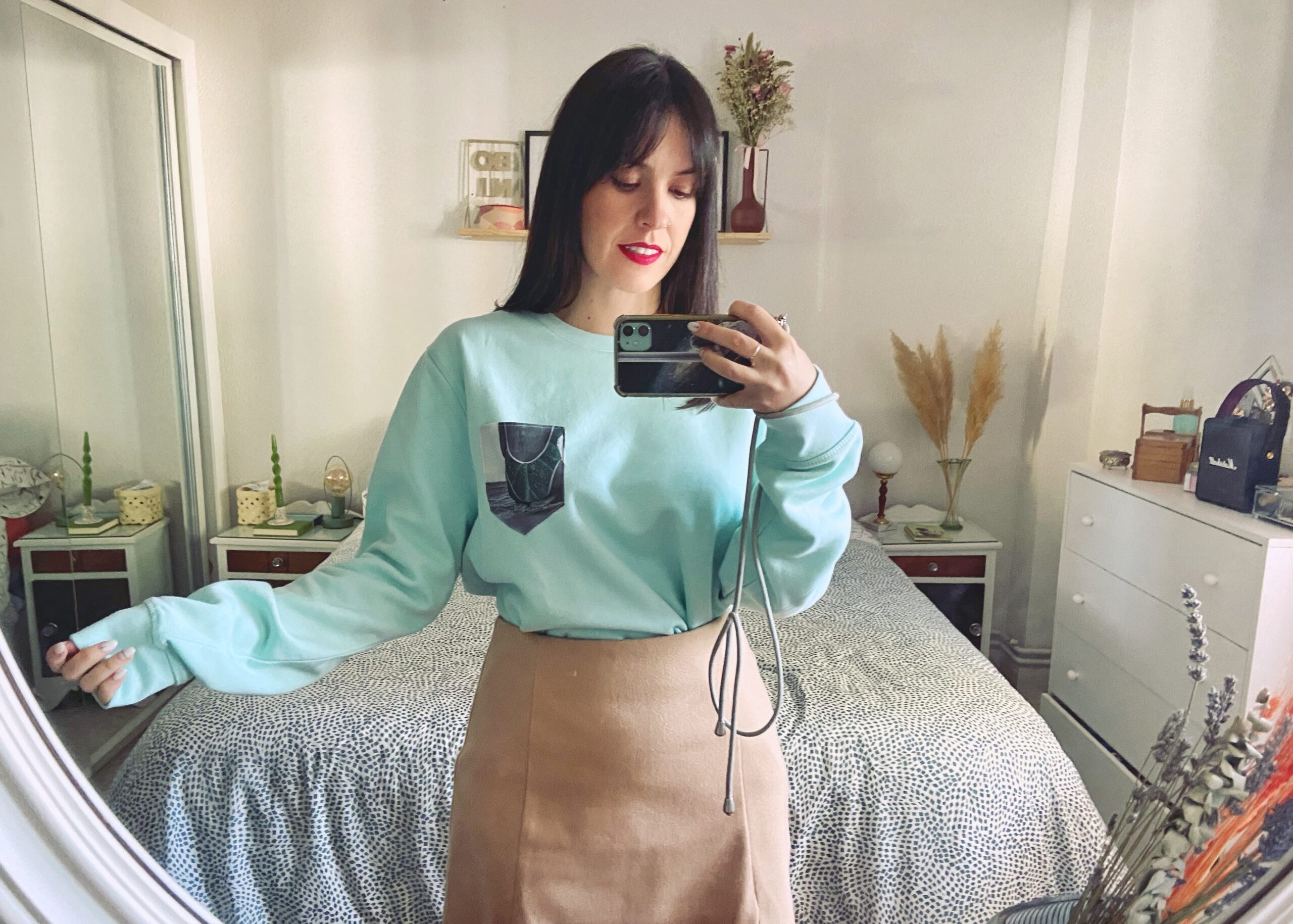 Sudadera bolsillo Fotosíntesis natural mint