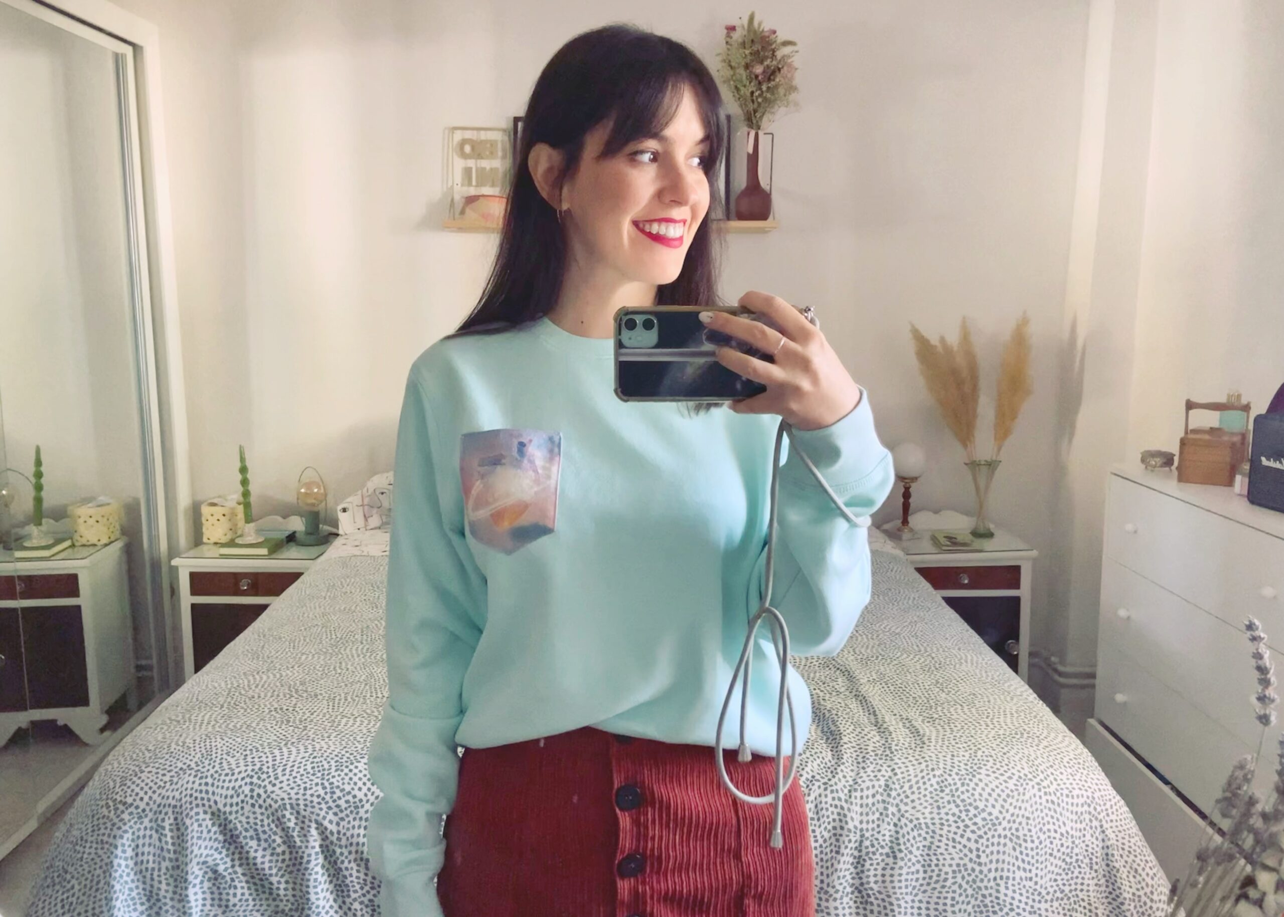 Sudadera bolsillo Sístole Diástole natural mint