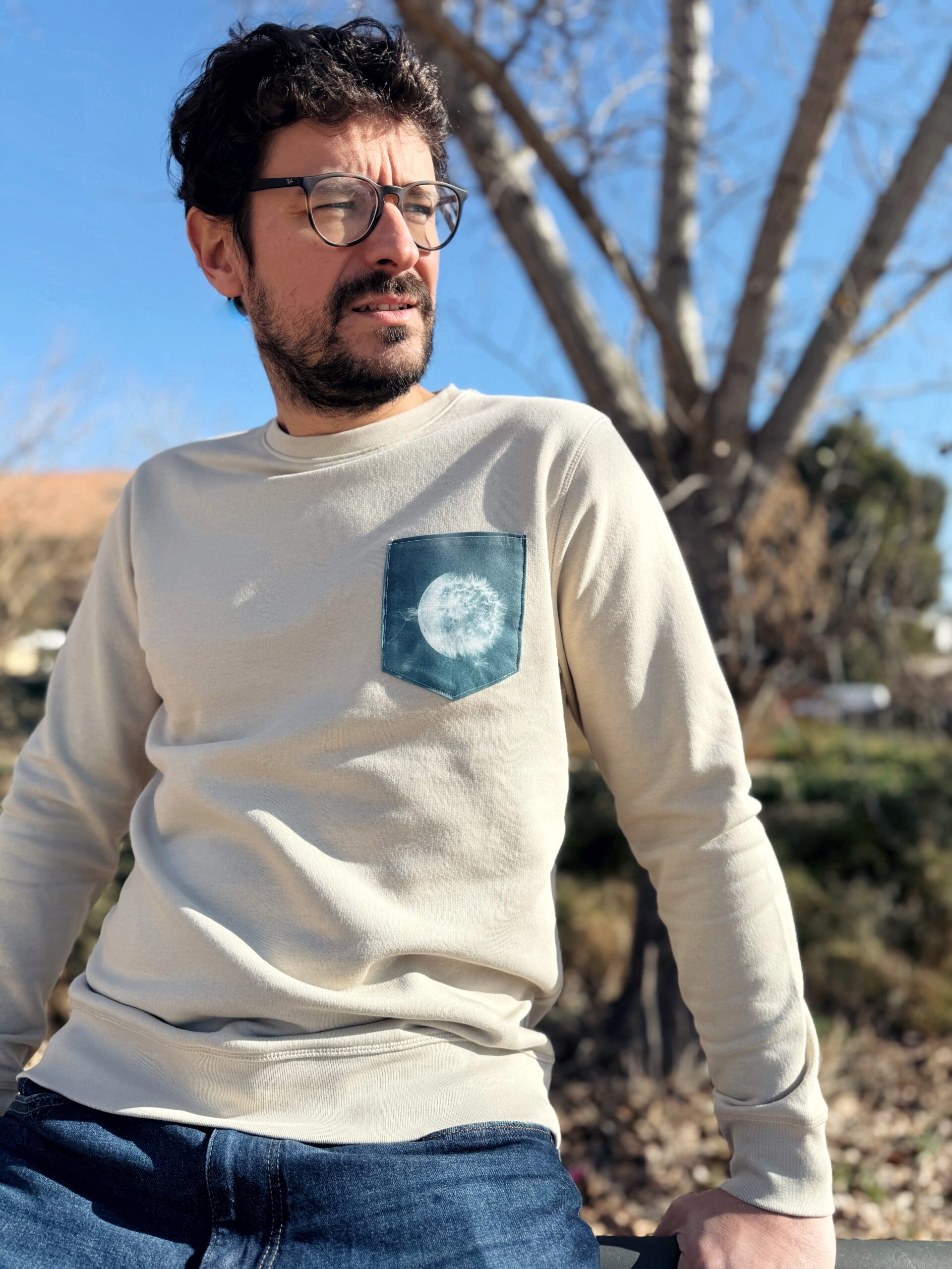 Sudadera bolsillo Lado Oculto Beige