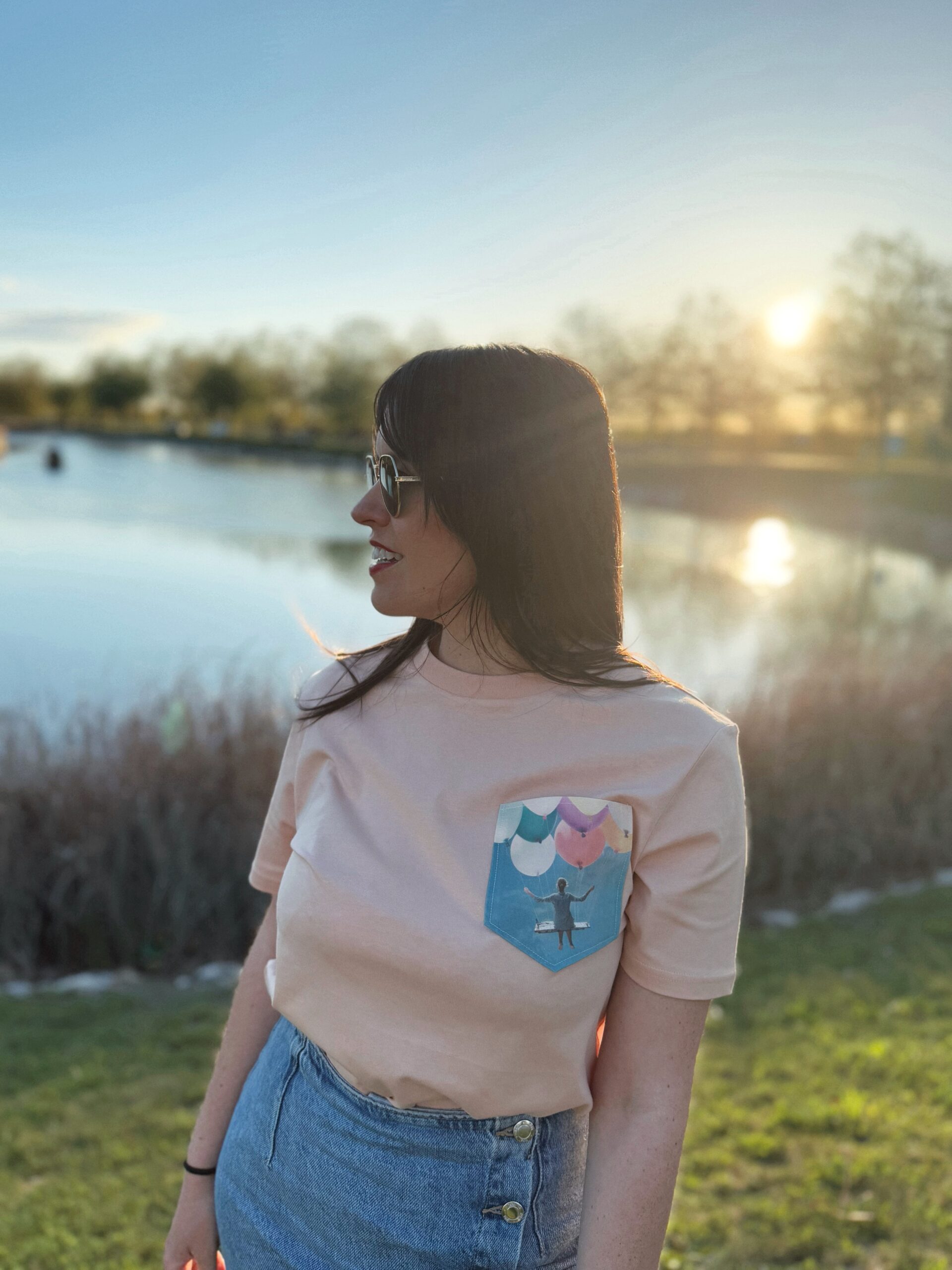 Camiseta bolsillo melocotón Salta