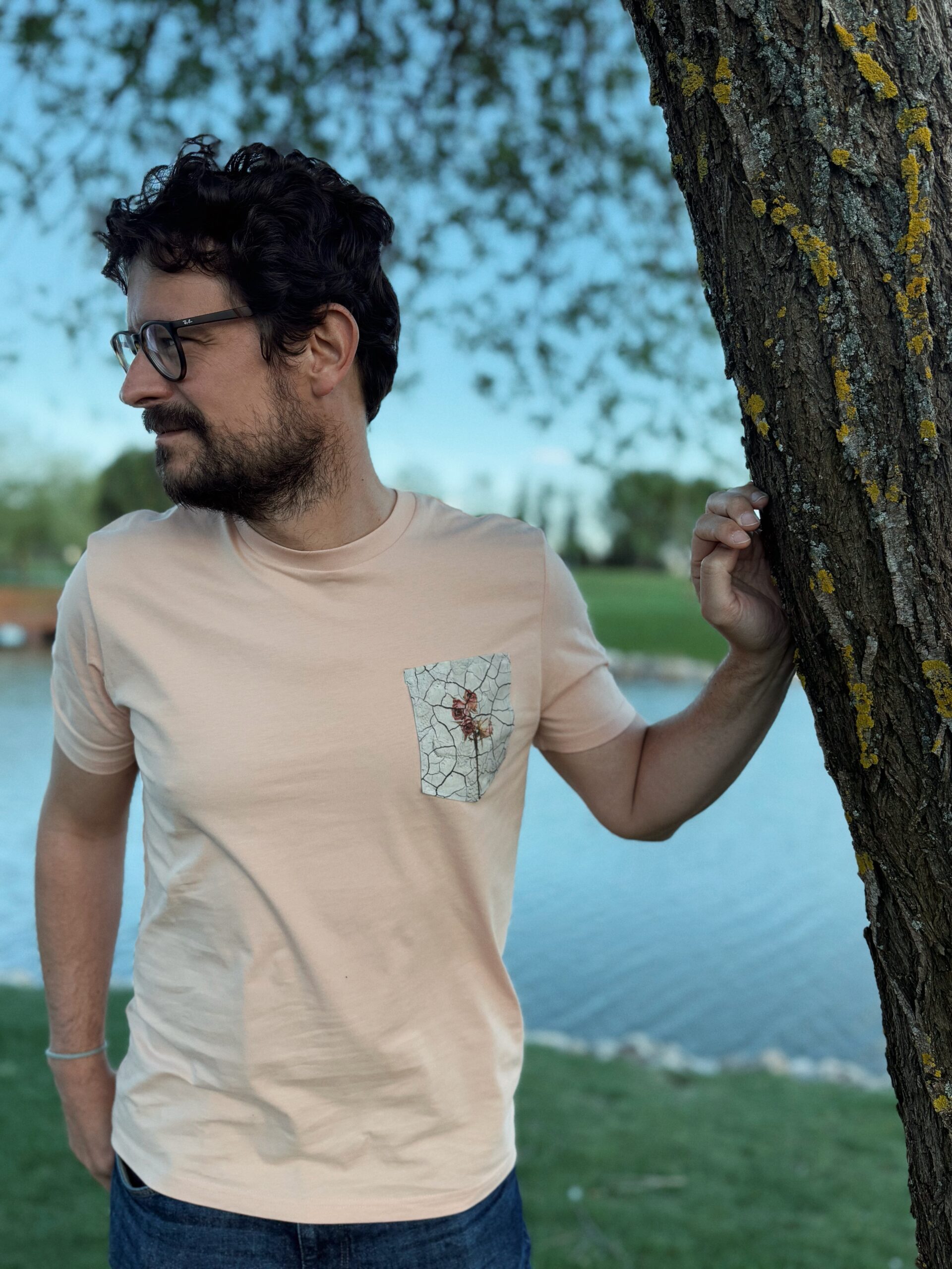 Camiseta bolsillo melocoton Lodo