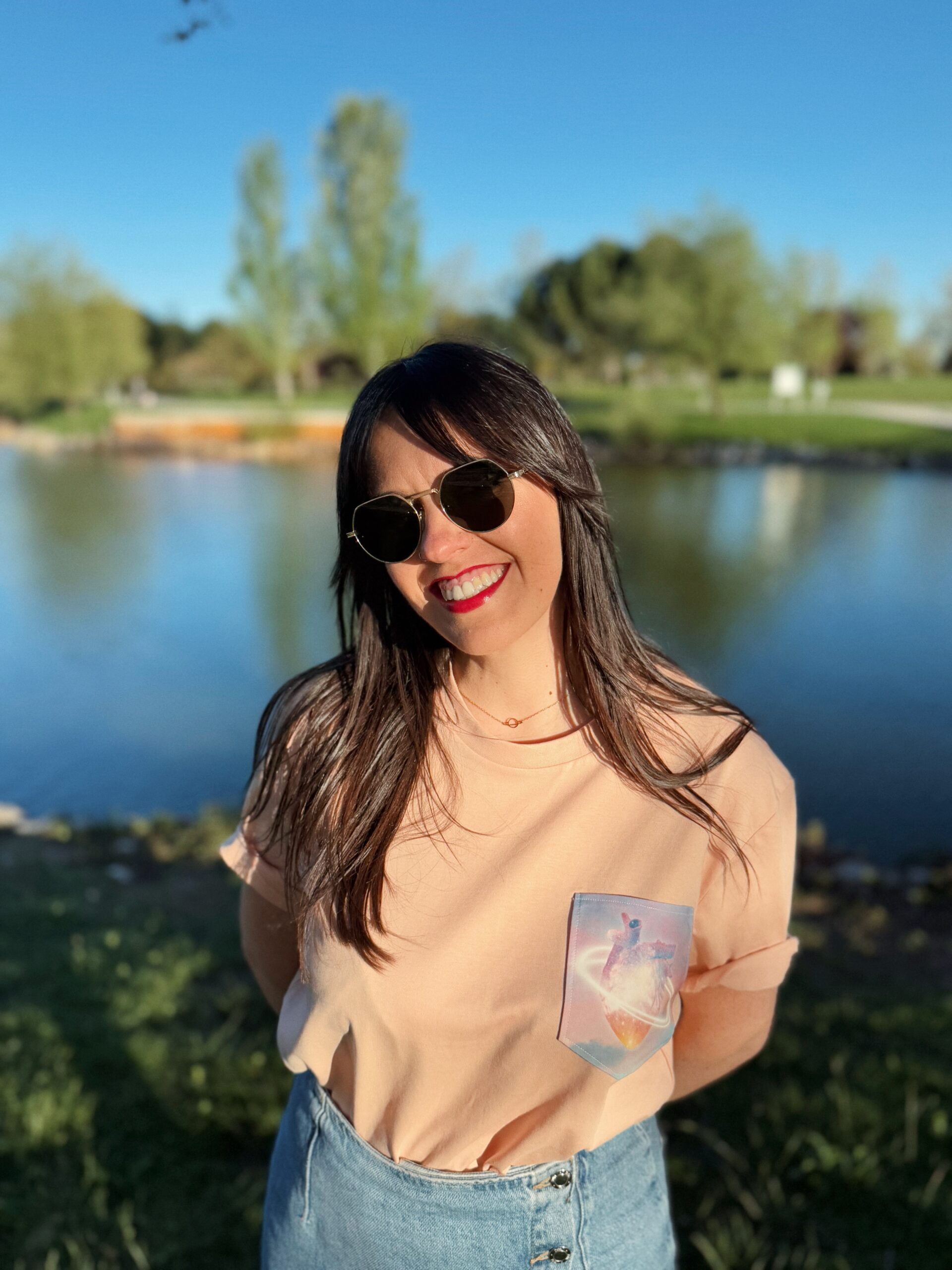 Camiseta bolsillo melocotón Sistole Diástole